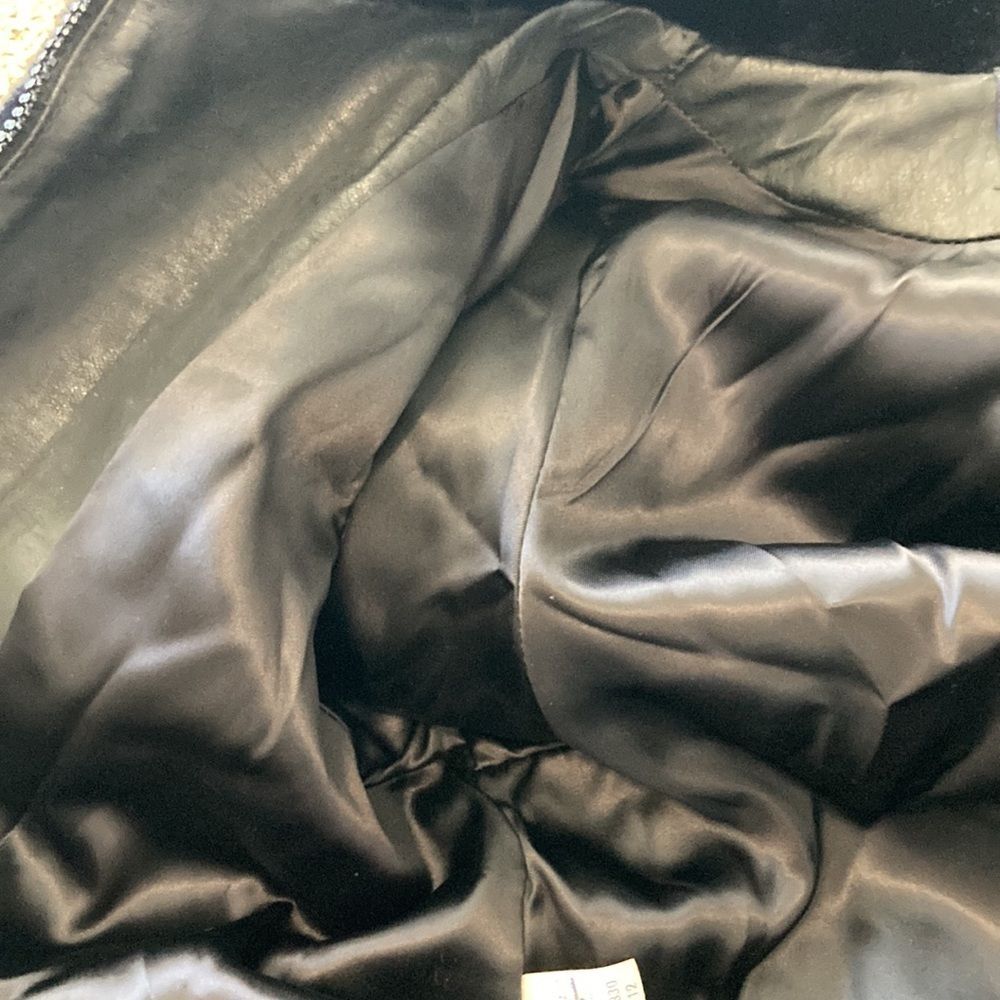 Vintage 80s 90s Outerlayers Mouton Faux Fur Short Black Winter Zipper Jacket - Picture 7 of 16